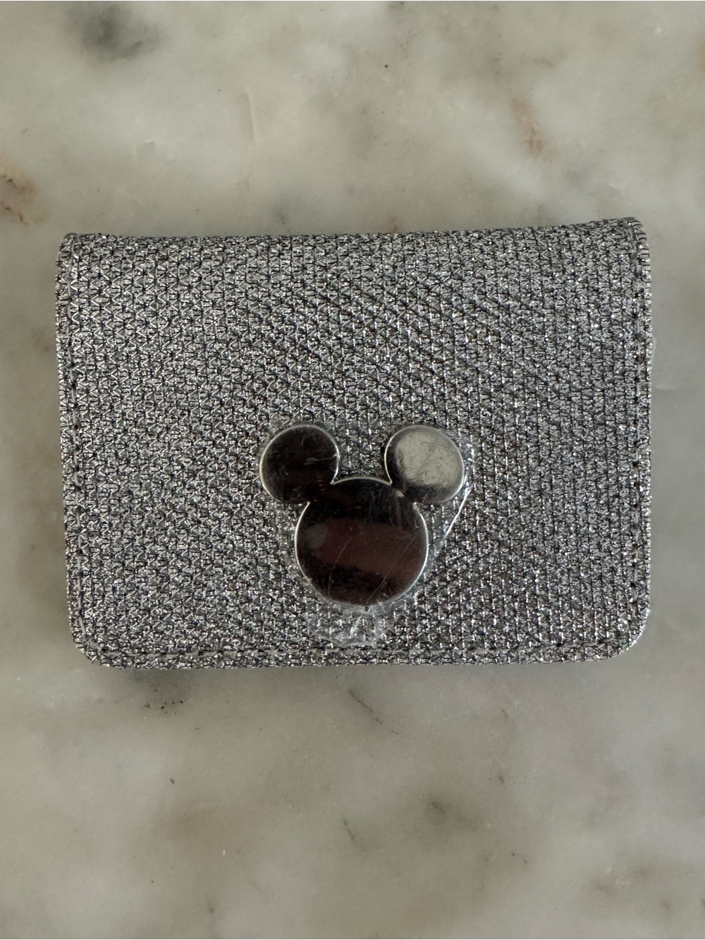Disney Silver Glitter Mickey Mouse Card Wallet